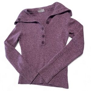 LOFT Purple Cowl Neck Sweater